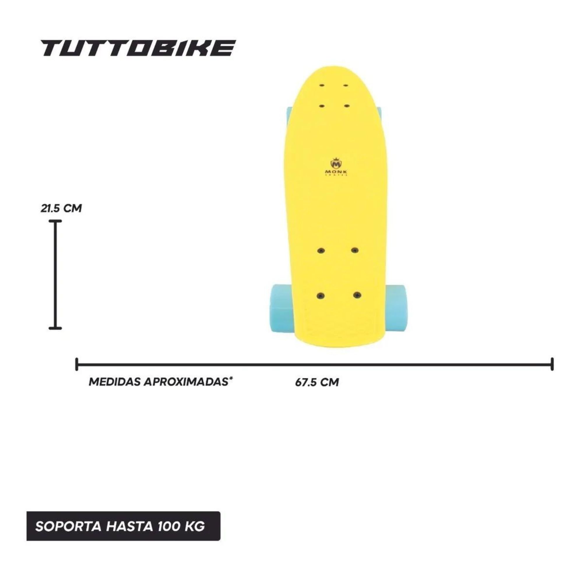 Patineta Cruiser Tipo Penny Classic 22 Amarillo