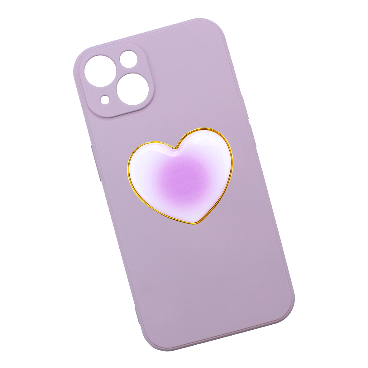 Funda Case Triche para IPHONE 13 Diseño Lisa + Corazón Color Lila