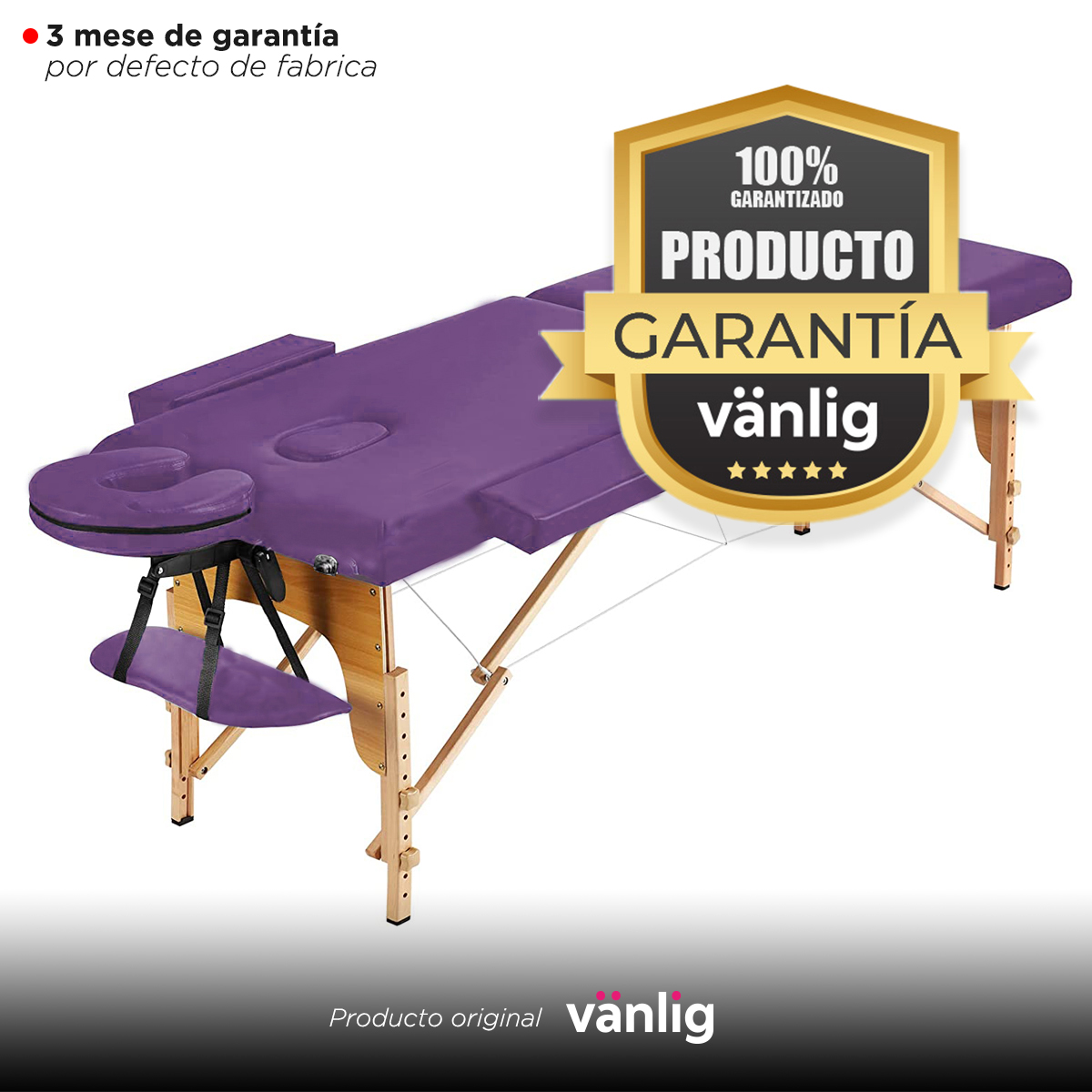 Camilla Plegable Morada De Masajes Portátil Spa Tattoo Madera Tatuajes Uñas Belleza      