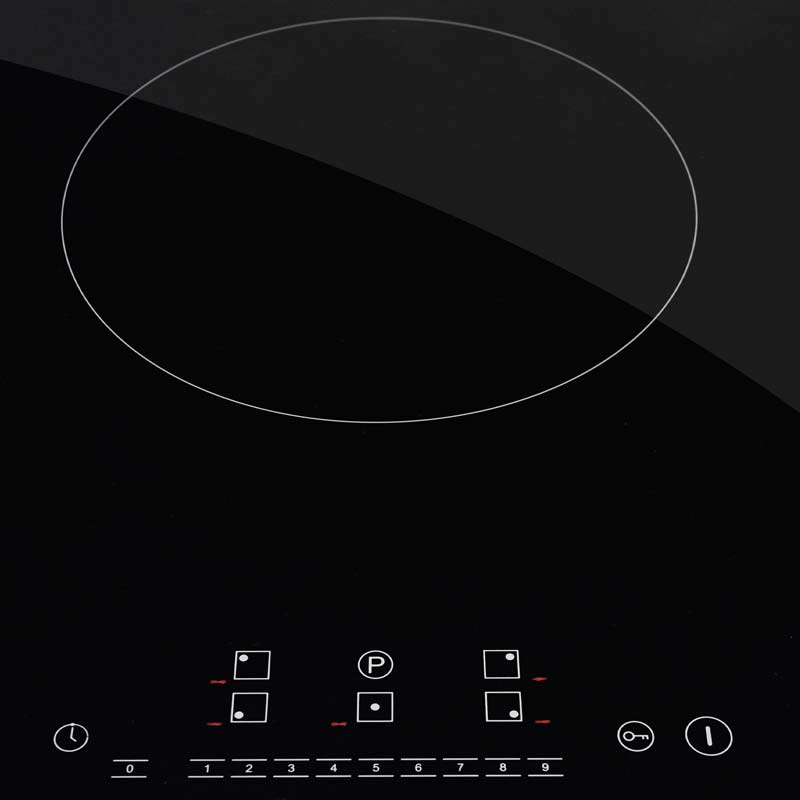 Parrilla de inducción magnética 5 zonas cristal templado negro SUPRA 5Q-IN 