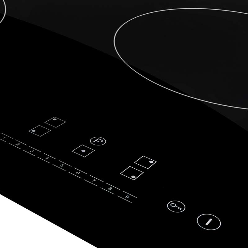 Parrilla de inducción magnética 5 zonas cristal templado negro SUPRA 5Q-IN 
