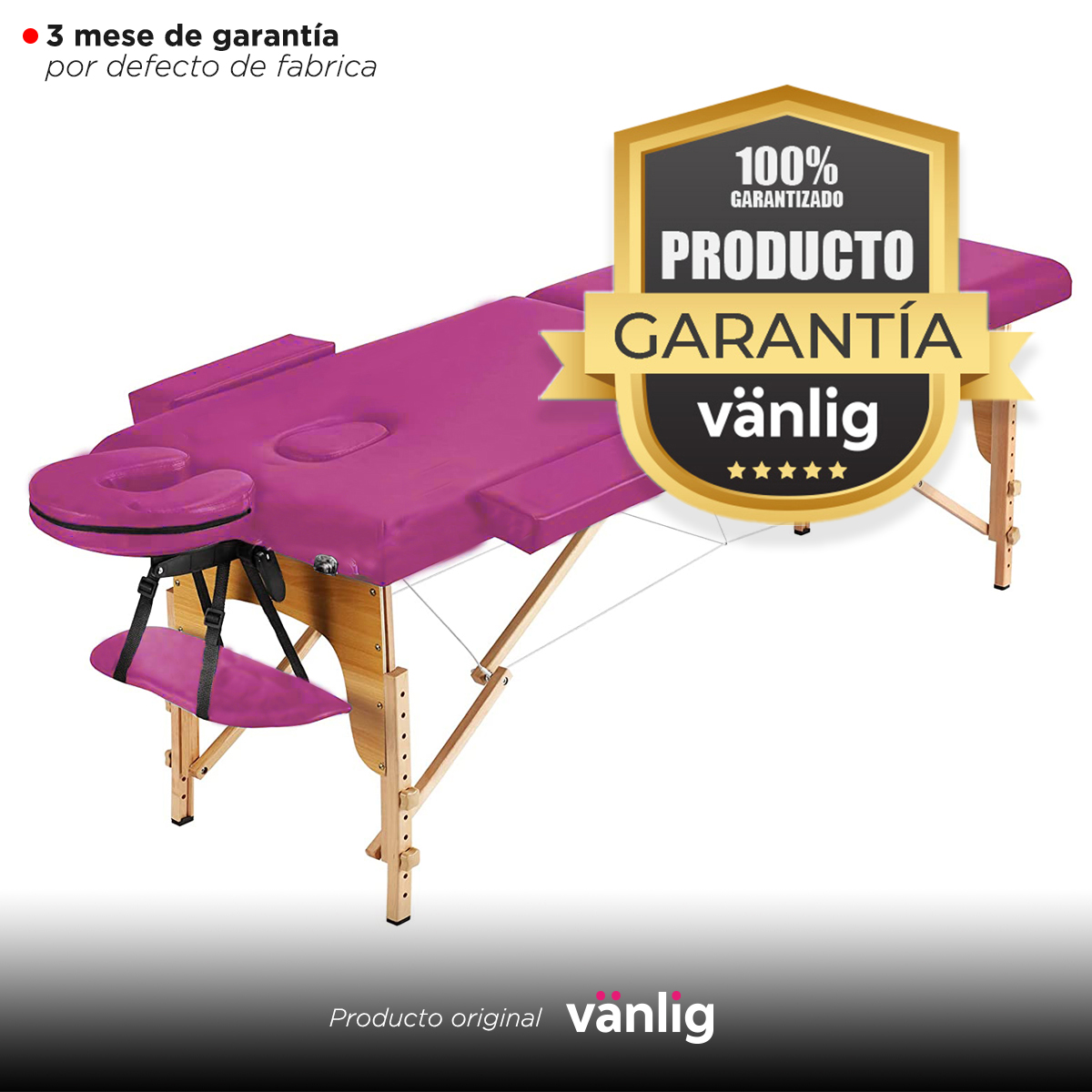 Camilla Plegable Rosa De Masajes Portátil Spa Tattoo Madera Tatuajes Uñas Belleza   