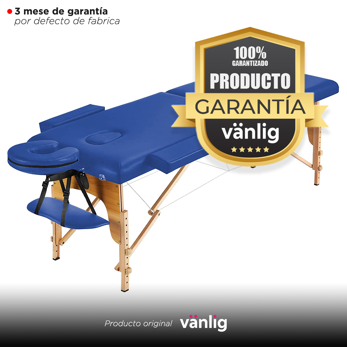 Camilla Plegable Azul De Masajes Portátil Spa Tattoo Madera Tatuajes Uñas Belleza         