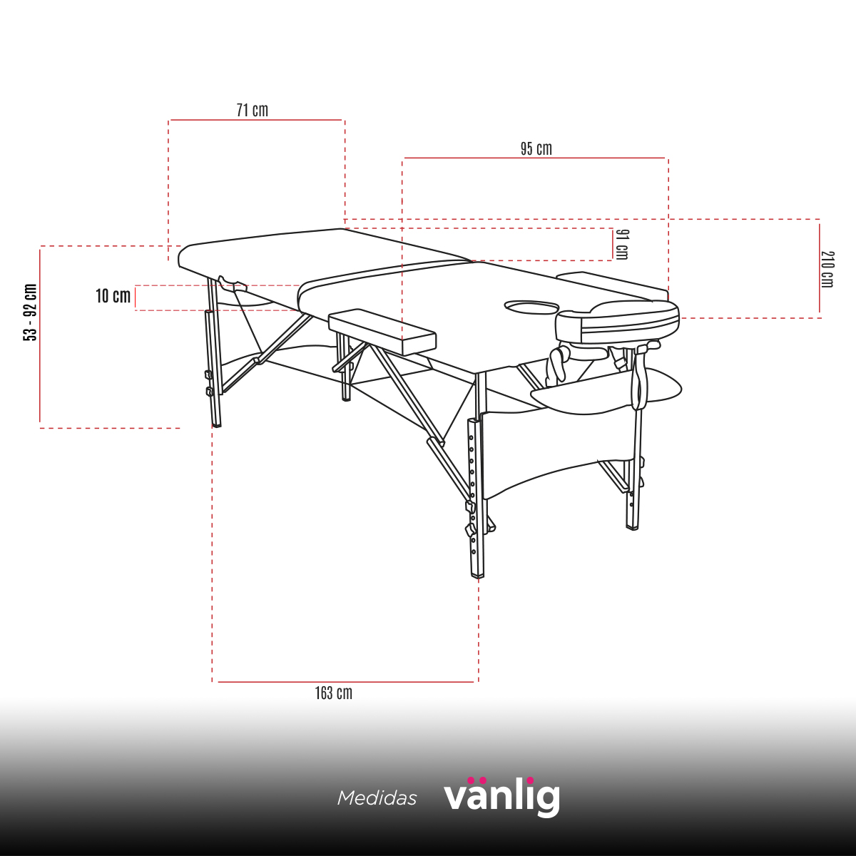 Camilla Plegable Azul De Masajes Portátil Spa Tattoo Madera Tatuajes Uñas Belleza         
