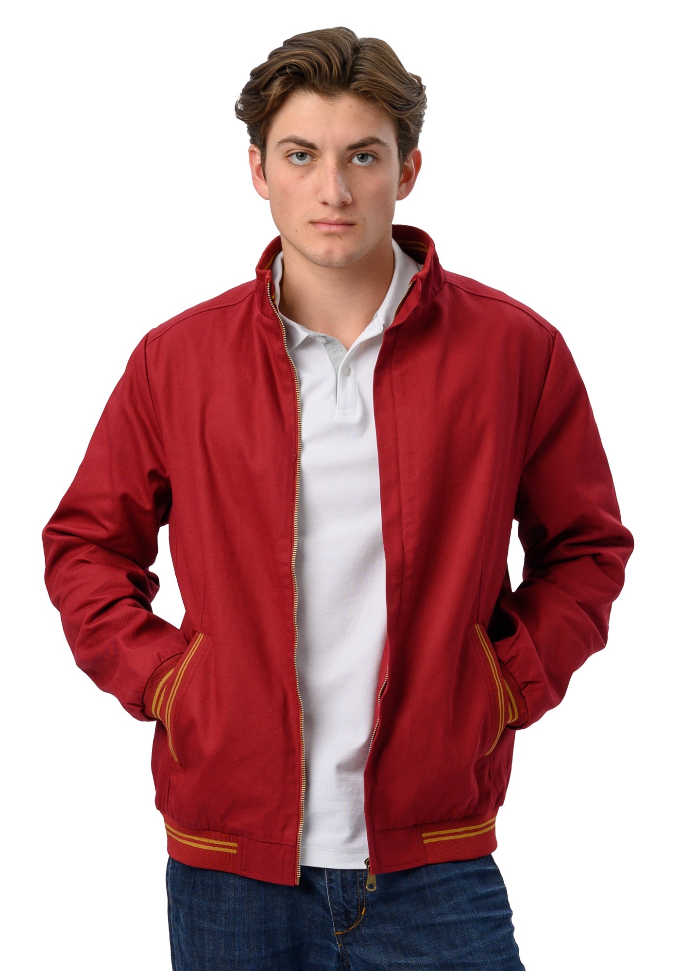 Chamarra Casual De Algodón Para Hombre Color Rojo - Refinery Republic