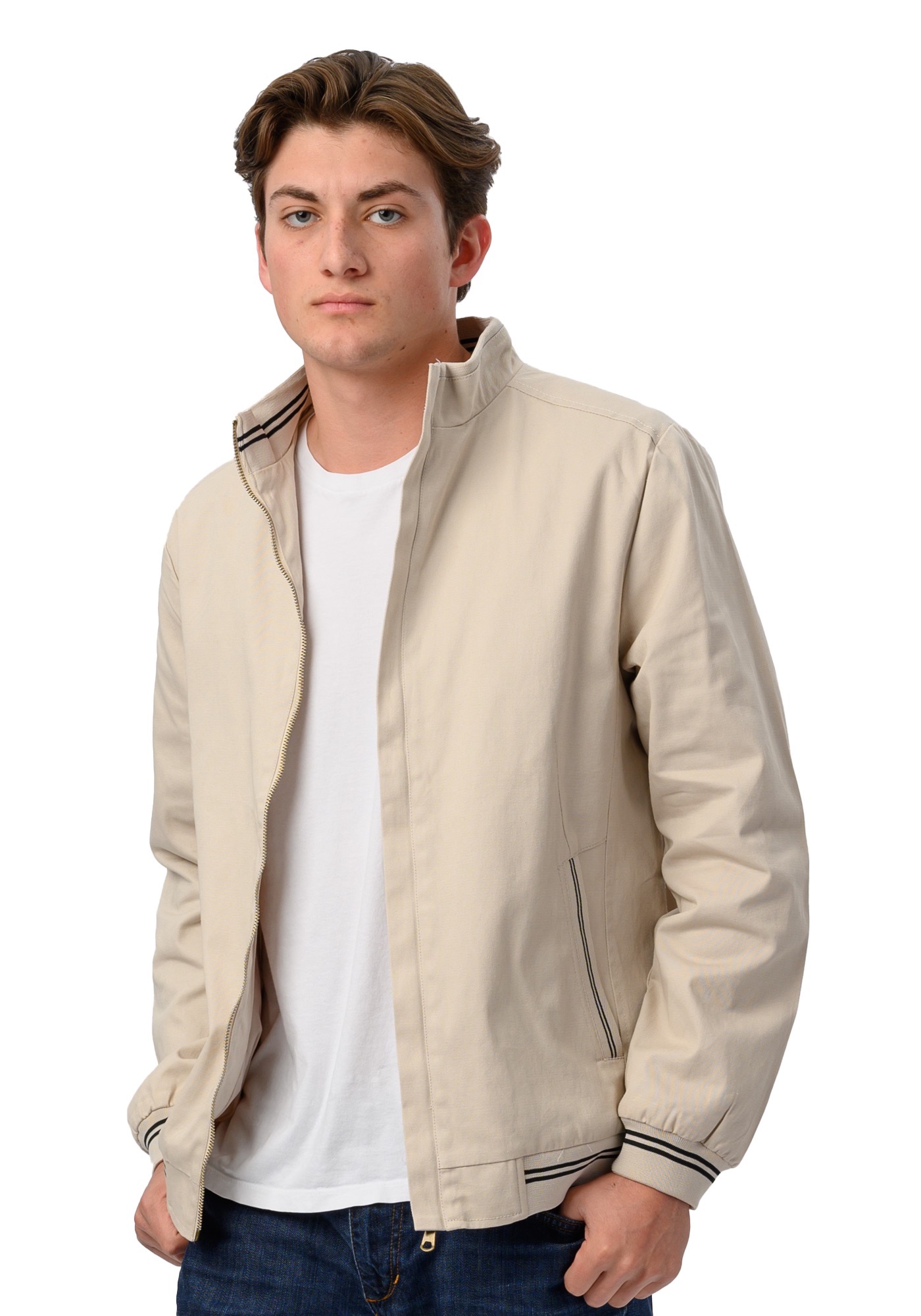 Chamarra Casual De Algodón Para Hombre Color Beige - Refinery Republic