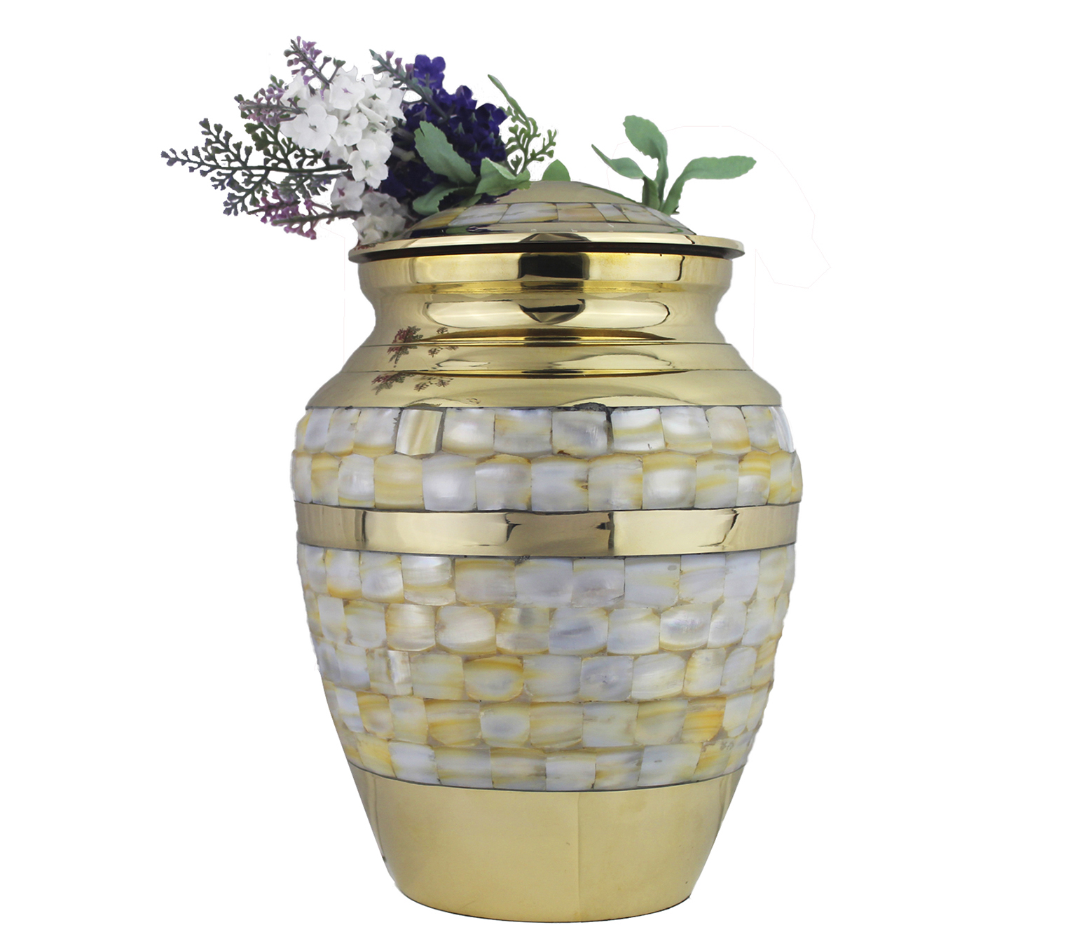 Urna Funeraria para Cenizas de Cremación para Adulto Urna de Laton Elegante con MadrePerla