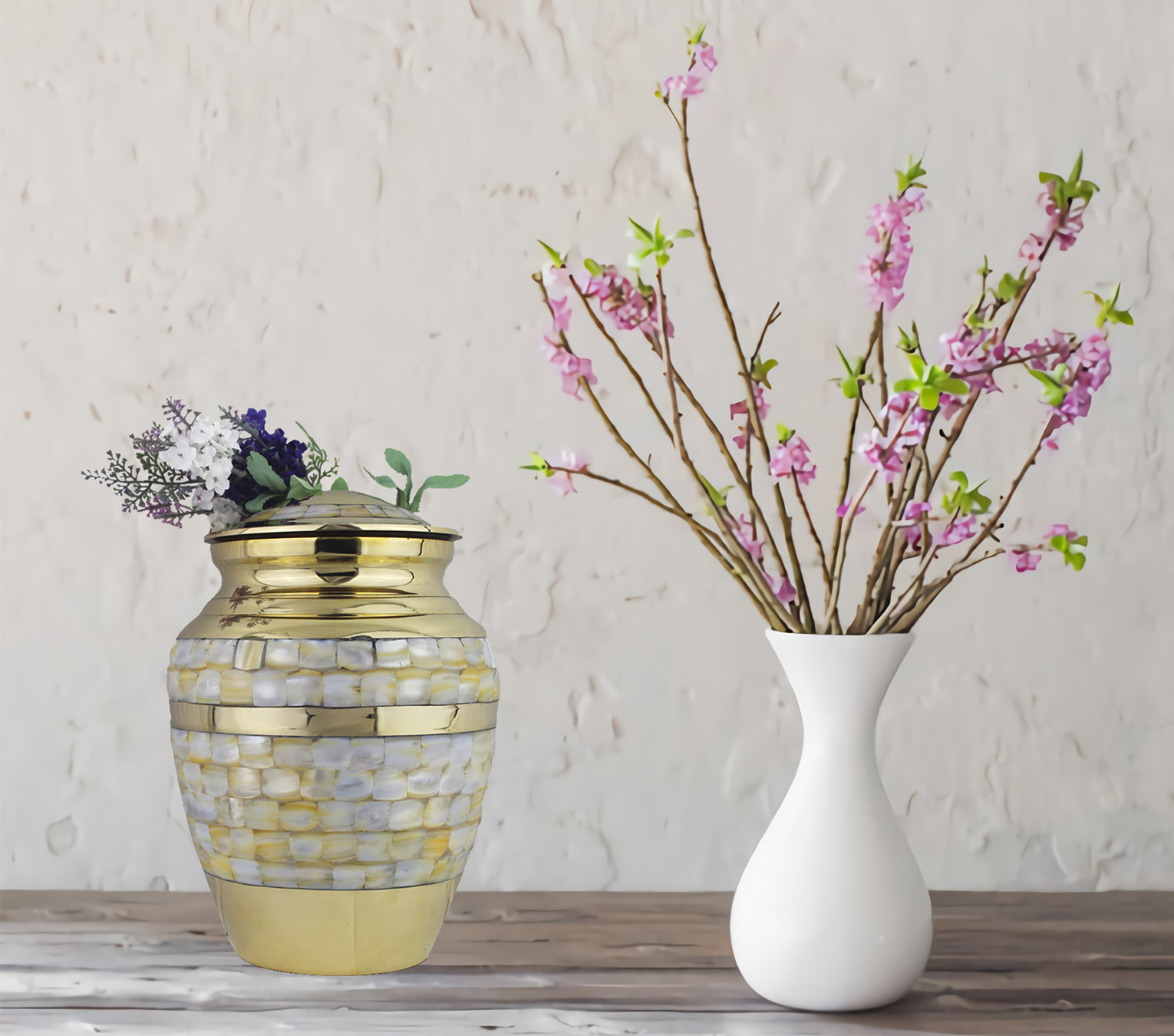 Urna Funeraria para Cenizas de Cremación para Adulto Urna de Laton Elegante con MadrePerla