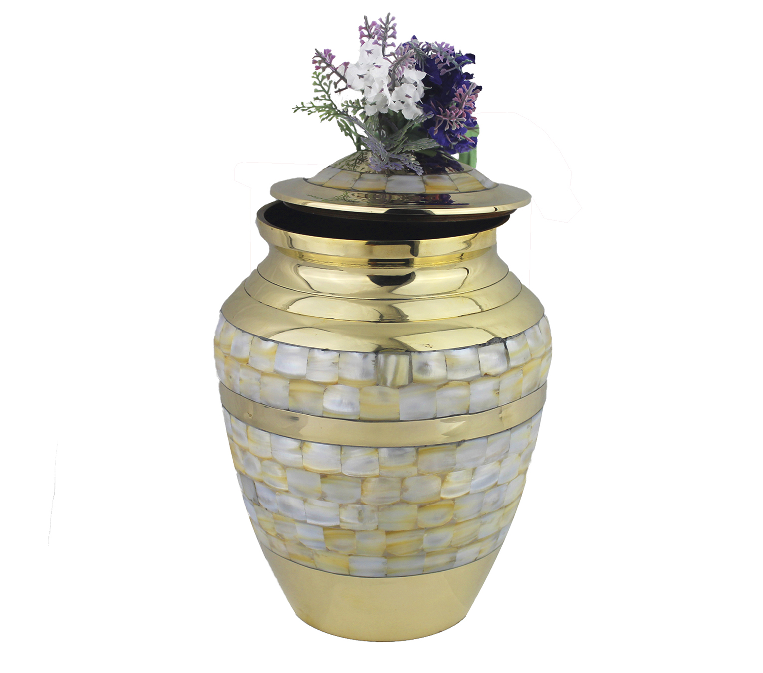 Urna Funeraria para Cenizas de Cremación para Adulto Urna de Laton Elegante con MadrePerla