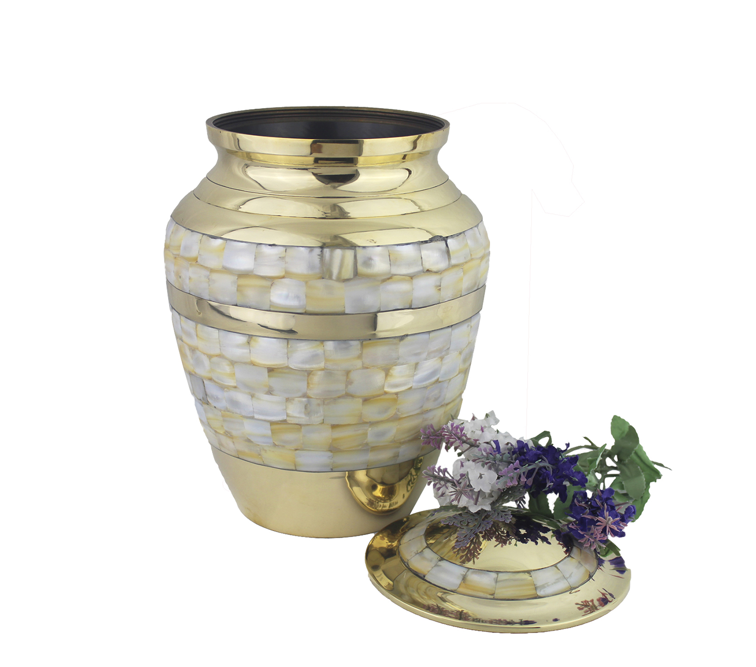 Urna Funeraria para Cenizas de Cremación para Adulto Urna de Laton Elegante con MadrePerla