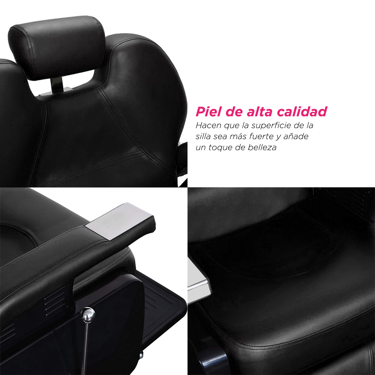 Silla Sillon de Barberia Peluqueria Estilista Uso Rudo Negro