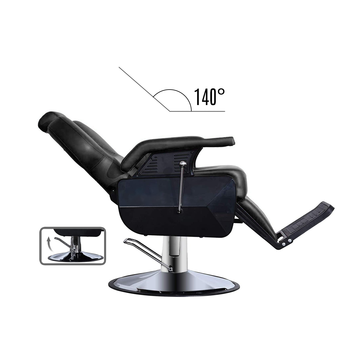 Silla Sillon de Barberia Peluqueria Estilista Uso Rudo Negro