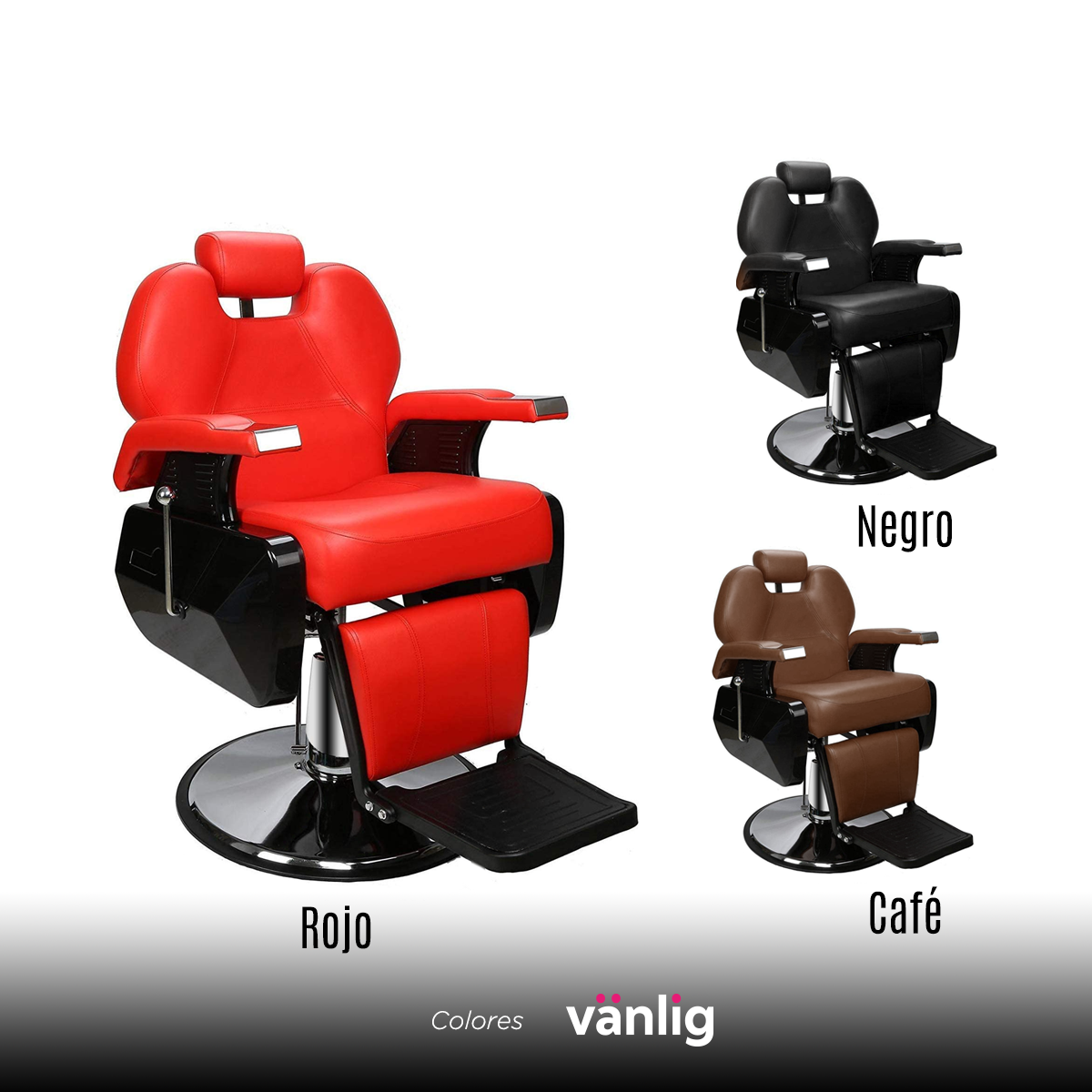 Silla Sillon de Barberia Peluqueria Estilista Uso Rudo Negro
