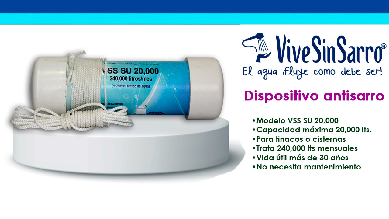 VSS SU 20,000 Dispositivo anti sarro para prevenir y eliminar el sarro en el agua.