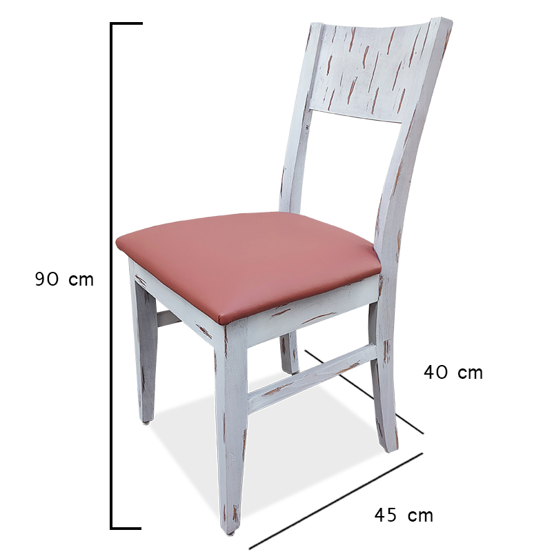 Silla de madera York estilo vintage Blanca