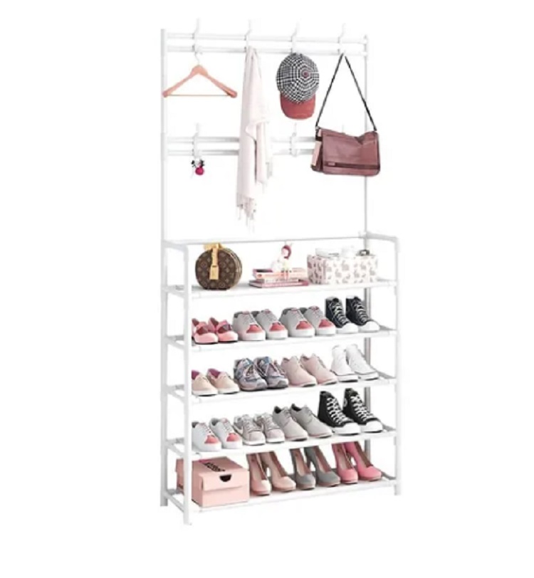 Multifunción Zapatero Perchero Y Sombrerero Blanco