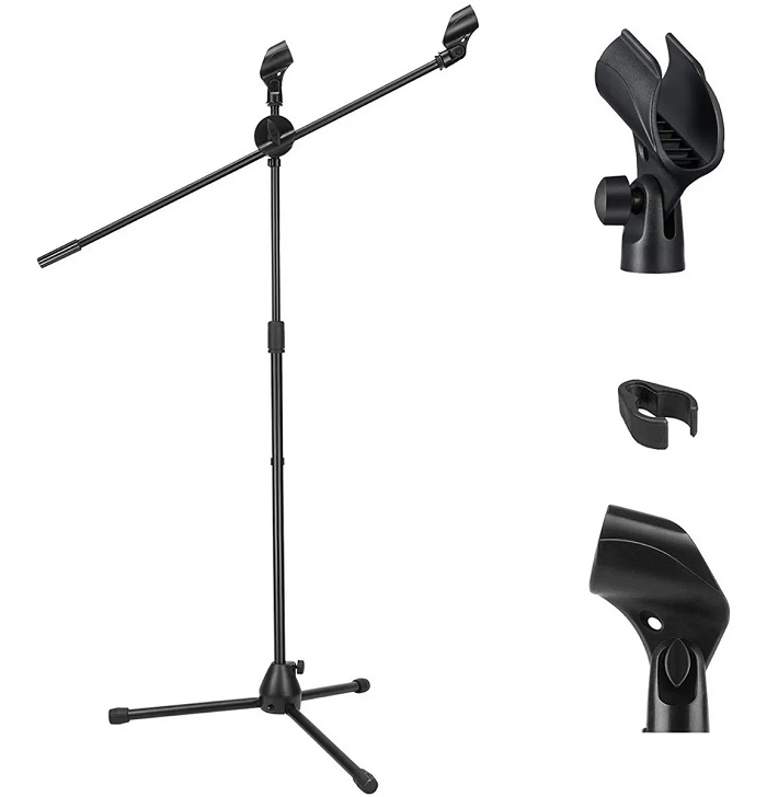 Pedestales Tripie Atril Doble Para  Microfono Profesional