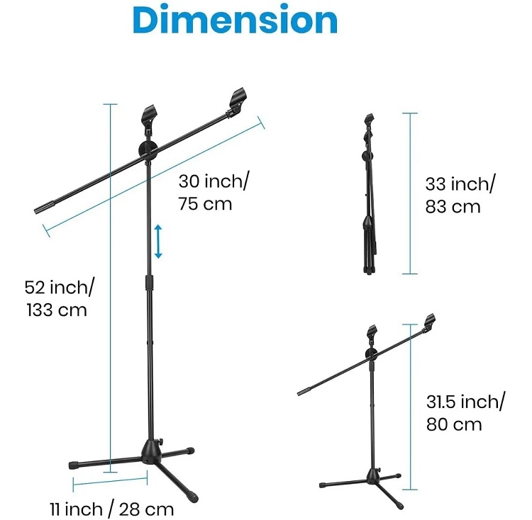 Pedestales Tripie Atril Doble Para  Microfono Profesional