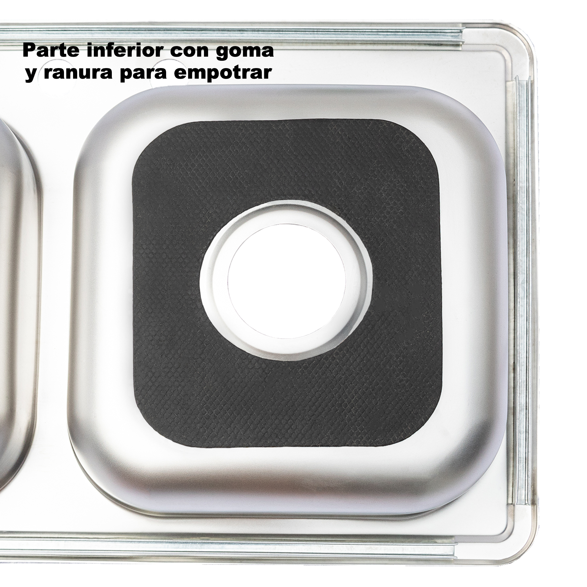 MEER Faucets by CNX | Tarja Doble Tina para Cocina de Acero Inoxidable Calibre 22 con Acabado Satinado. Fregadero de Empotrar .