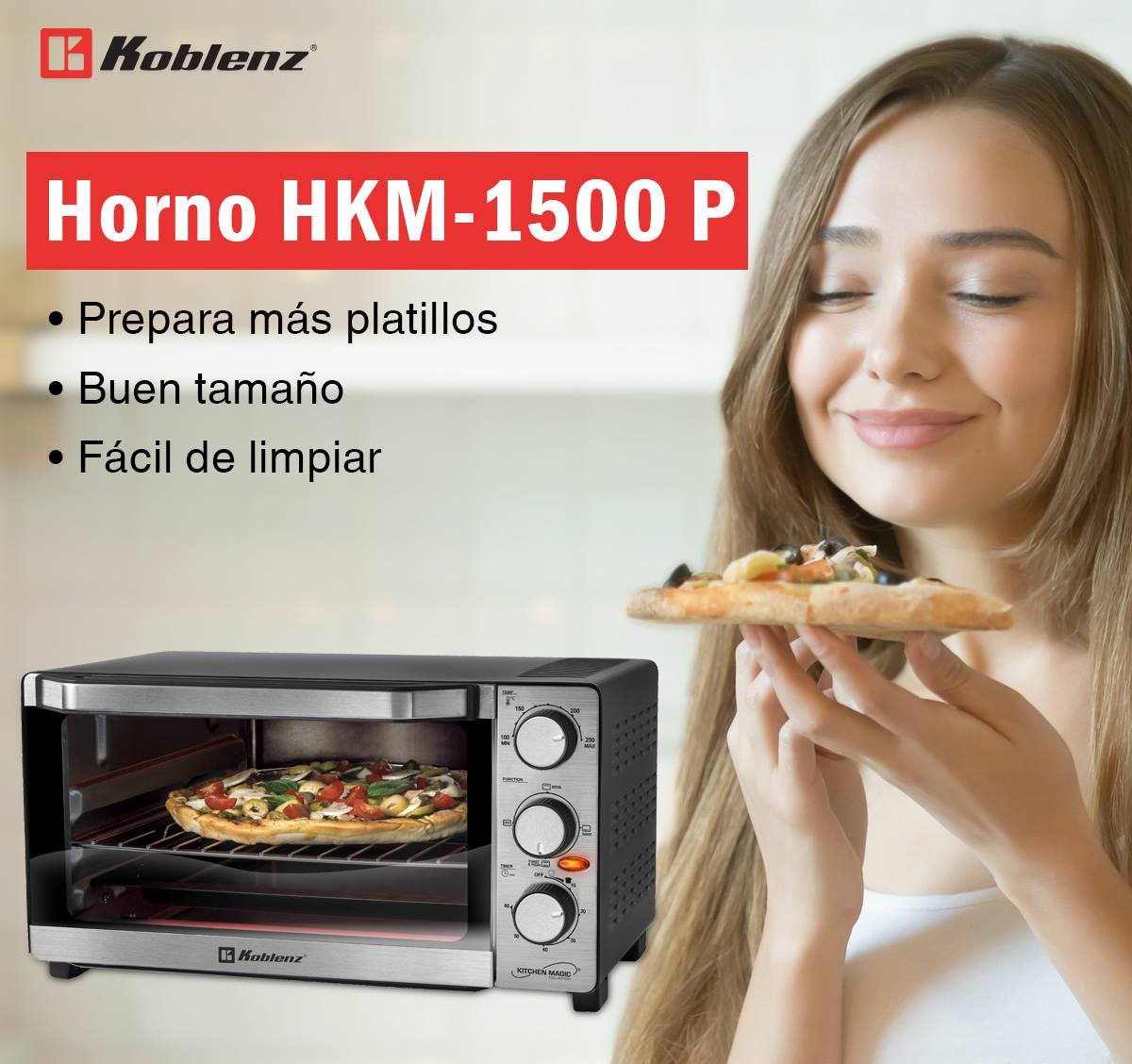 Horno Tostador Koblenz Kitchen Magic Collection HKM-1500 P - Plata
