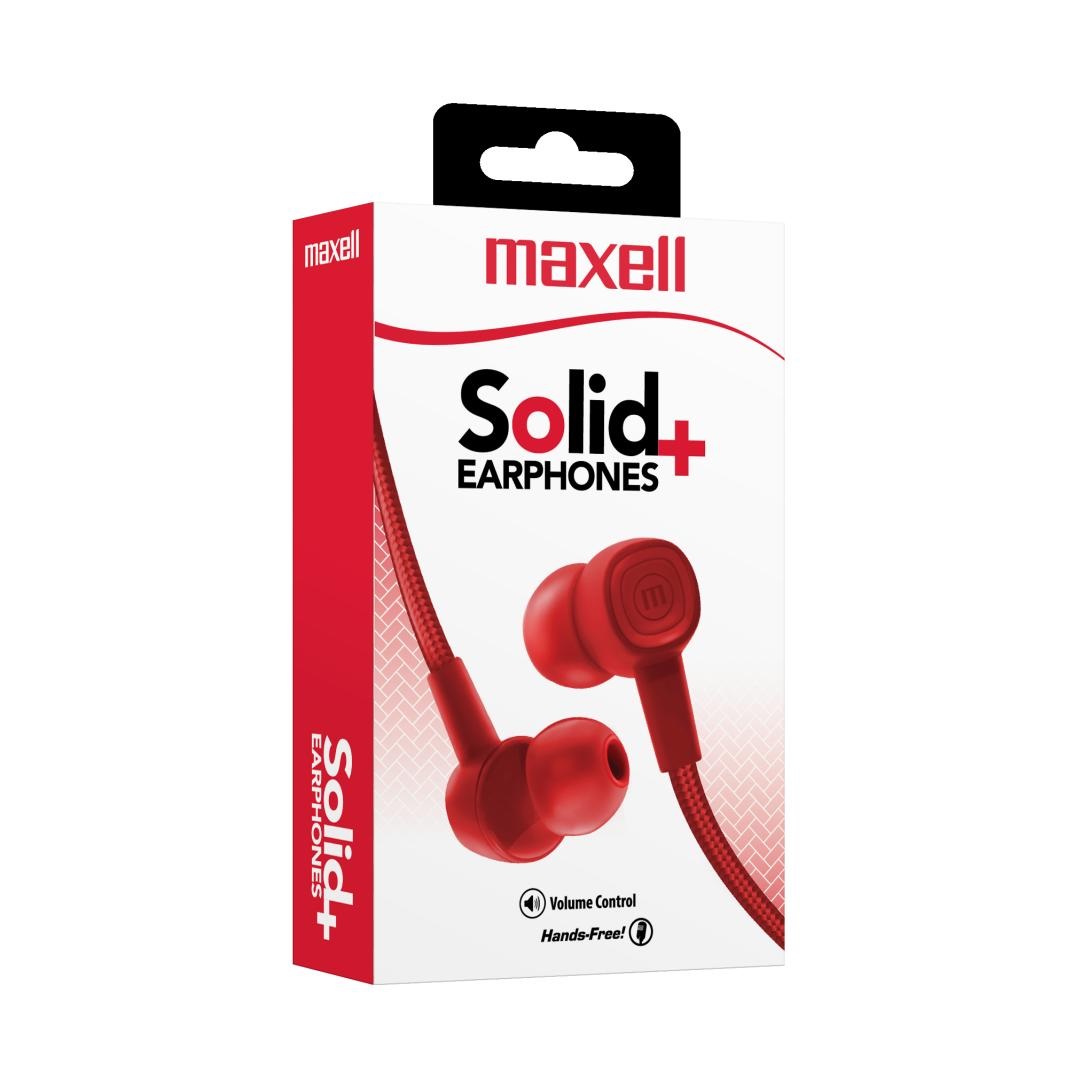 Audifonos Maxell / Alambricos SIN-8 /348343 /SOLID2 + EARPHONES / Rojos