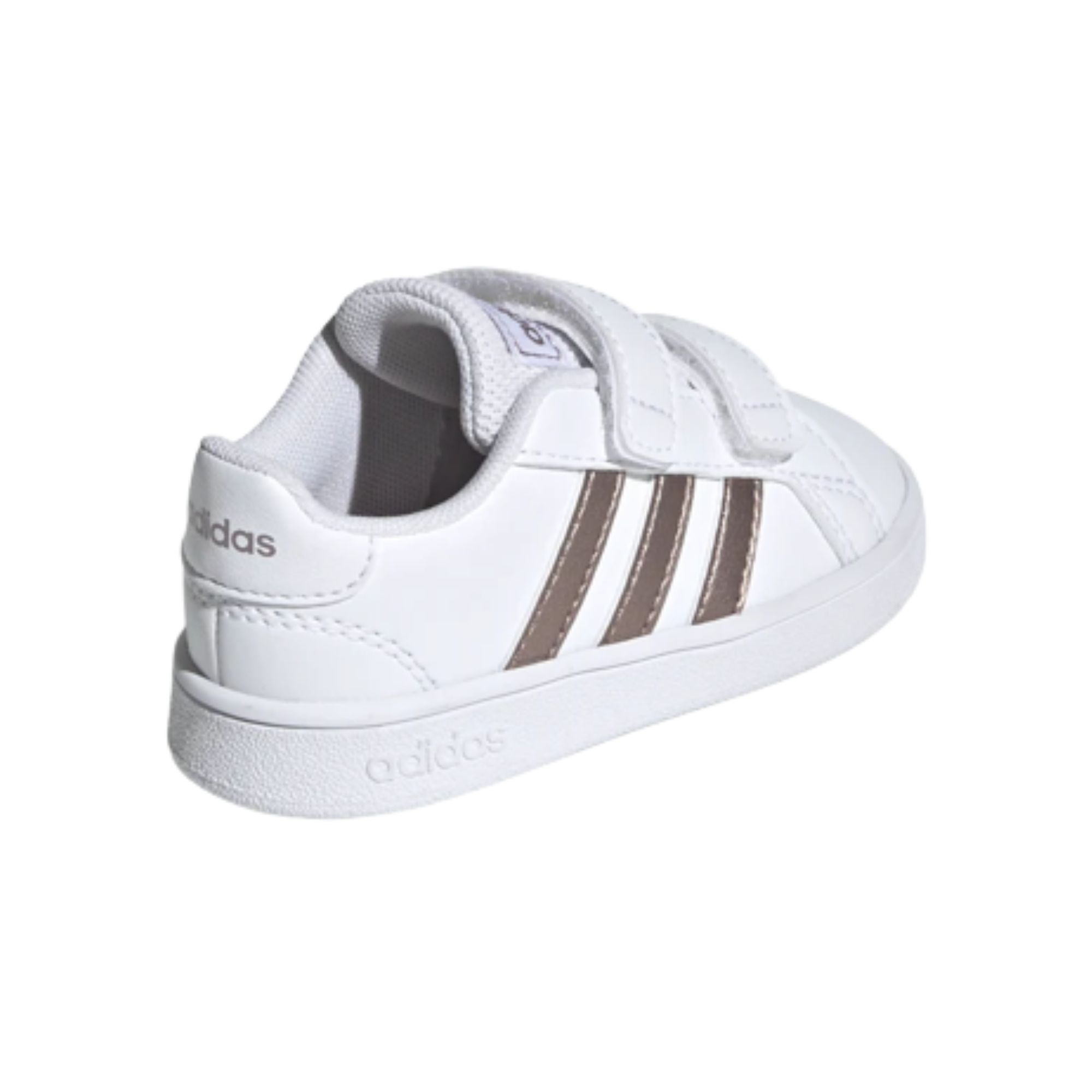 Tenis Adidas Grand Court Bebé Blanco con Dorado Originales EF0116