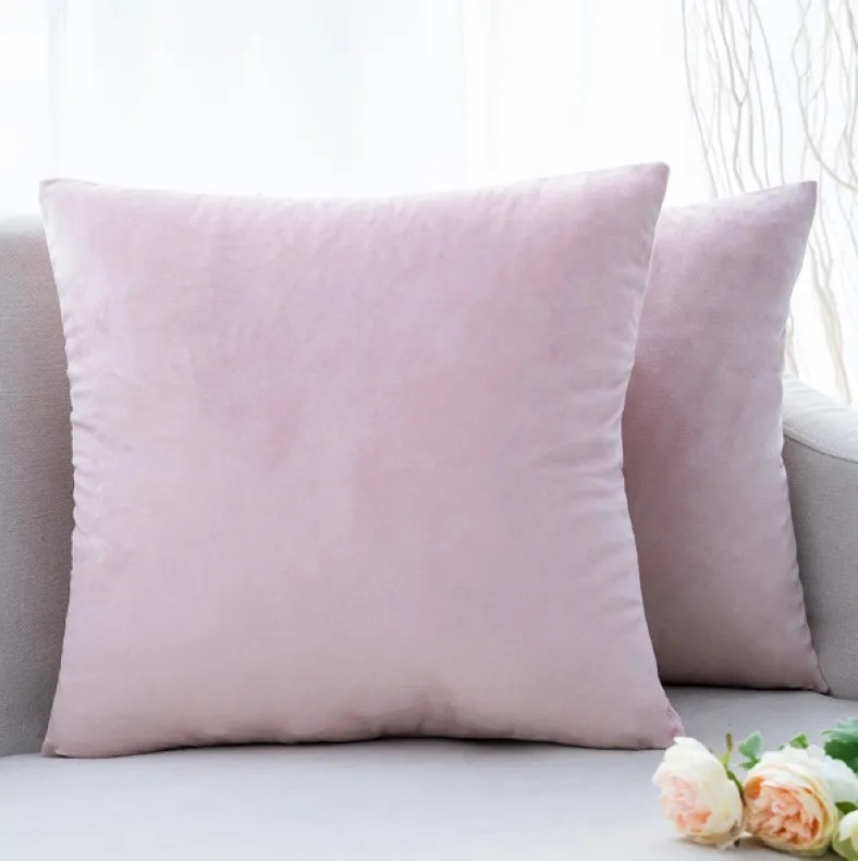 Juego 4 Fundas Cojín Decorativo Sillón Velvet Felpa Peluche Gris, Decoración Rosa