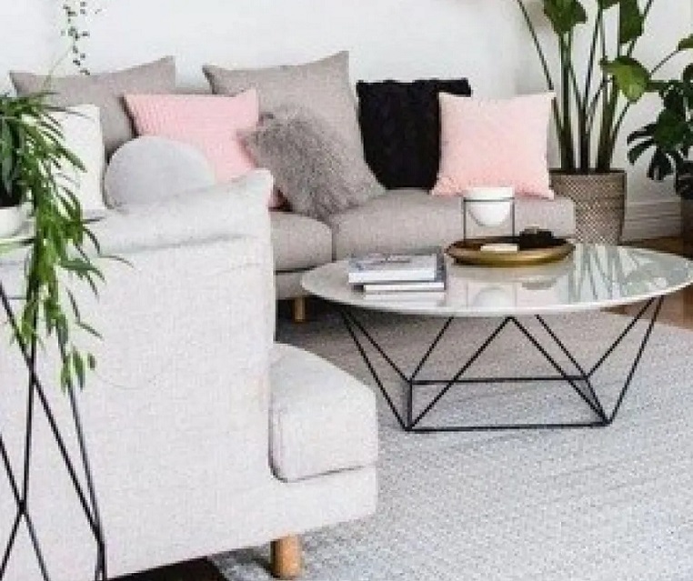 Juego 4 Fundas Cojín Decorativo Sillón Velvet Felpa Peluche Gris, Decoración Rosa