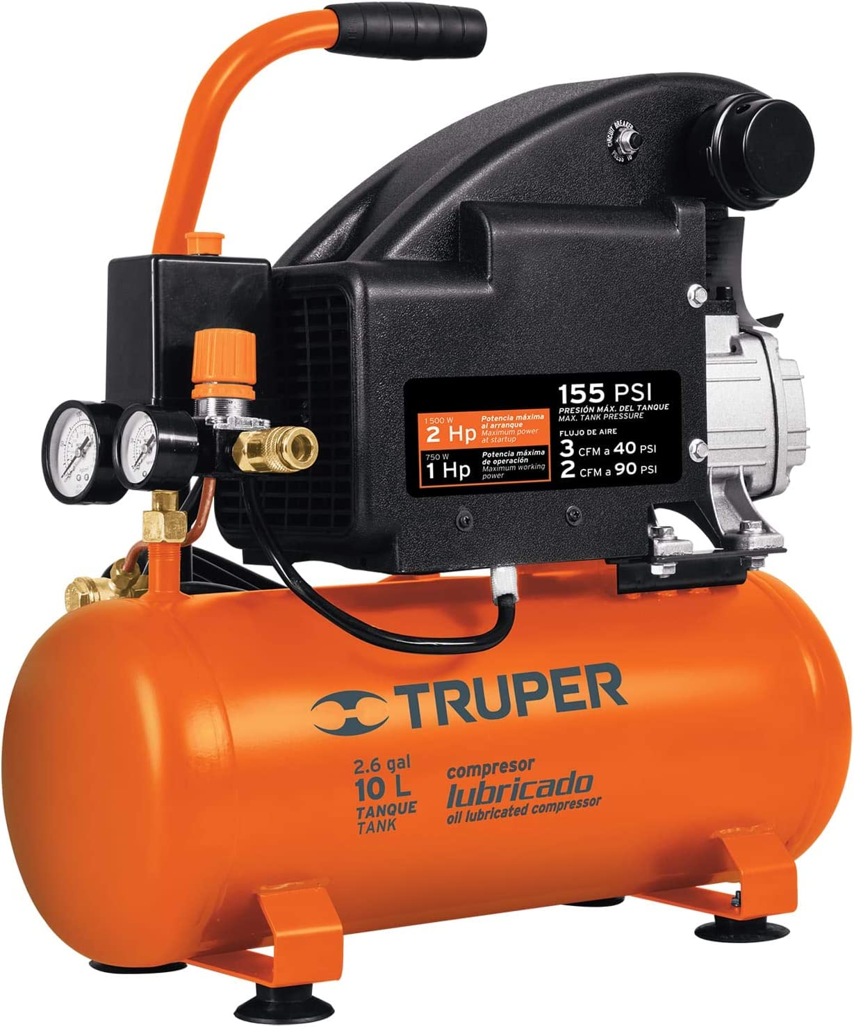 Compresor Lubricado 10 Litros 2 HP COMP-10L