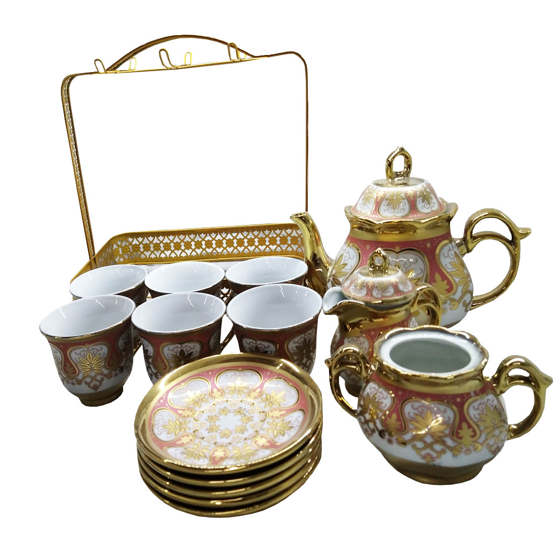 Juego De Tazas Cafe Té Vintage 16 Piezas Grande Cerámica