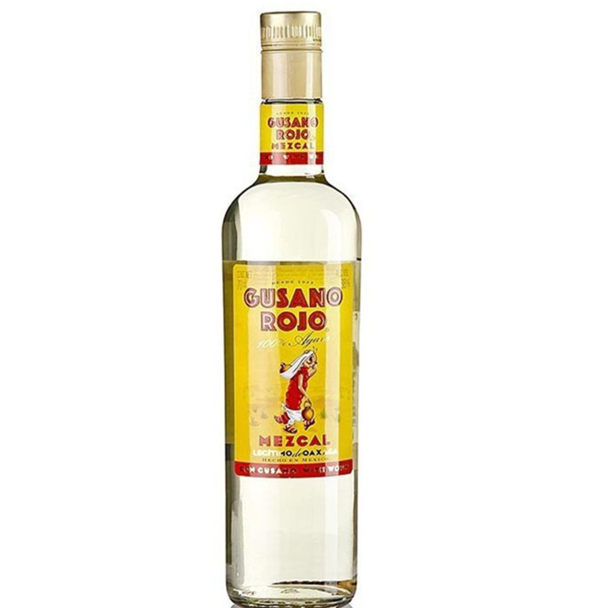 Mezcal Gusano Rojo con Gusano 1000 mL 