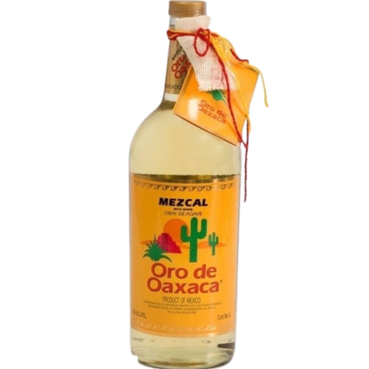 Mezcal Oro de Oaxaca con Gusano 1000 mL 