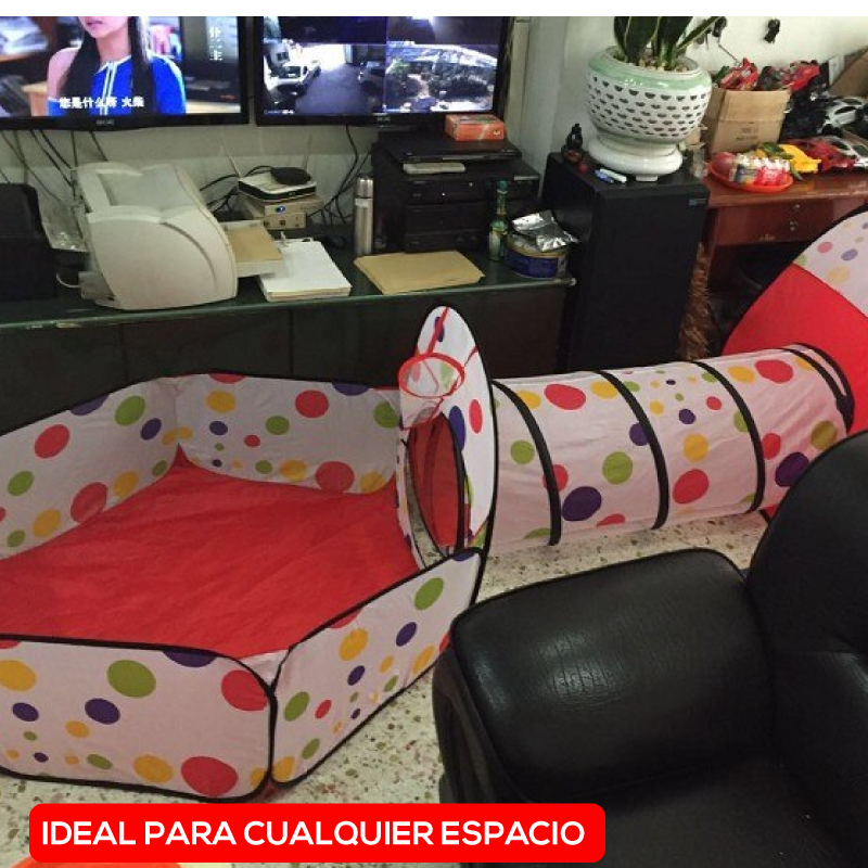 Tunel Alberca Gusano Pelotas Casa Didactico 3 En 1 Canasta