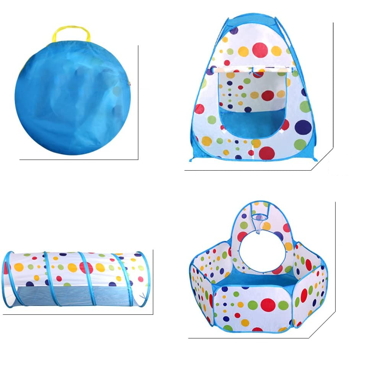 Tunel Alberca Gusano Pelotas Casa Didactico 3 En 1 Canasta