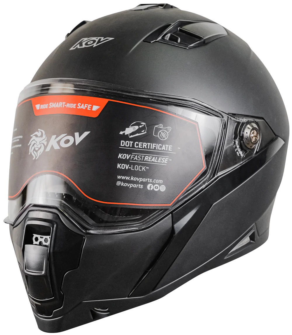 CASCO KOV JET NEGRO MATE INTEGRAL DEPORTIVO CERTIFICADO DOT PARA MOTO