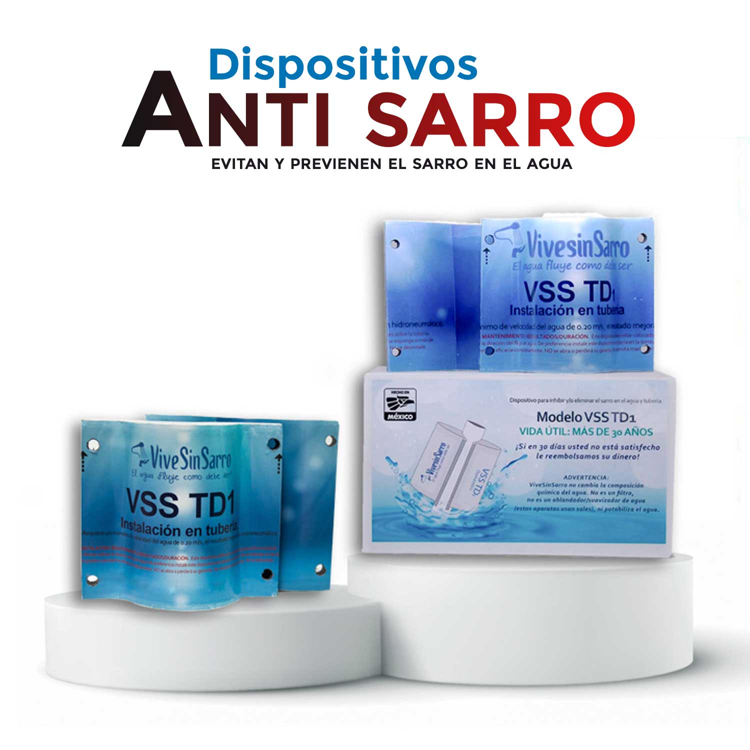VSS TD1 Dispositivo anti sarro para tubería previene y elimina al instante el sarro en el agua.