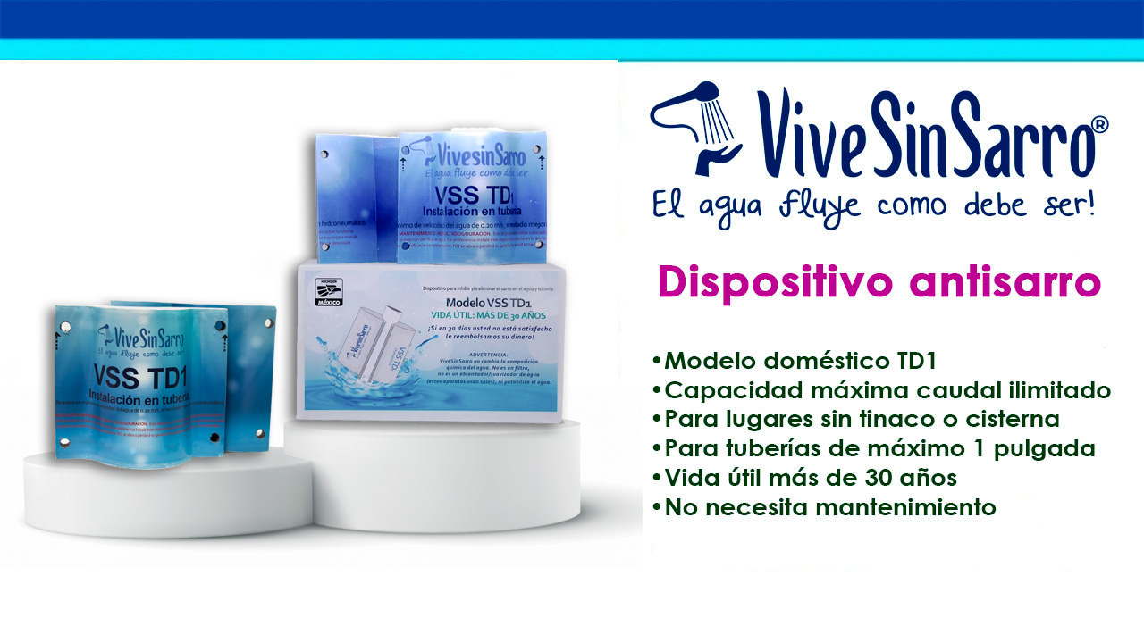 VSS TD1 Dispositivo anti sarro para tubería previene y elimina al instante el sarro en el agua.