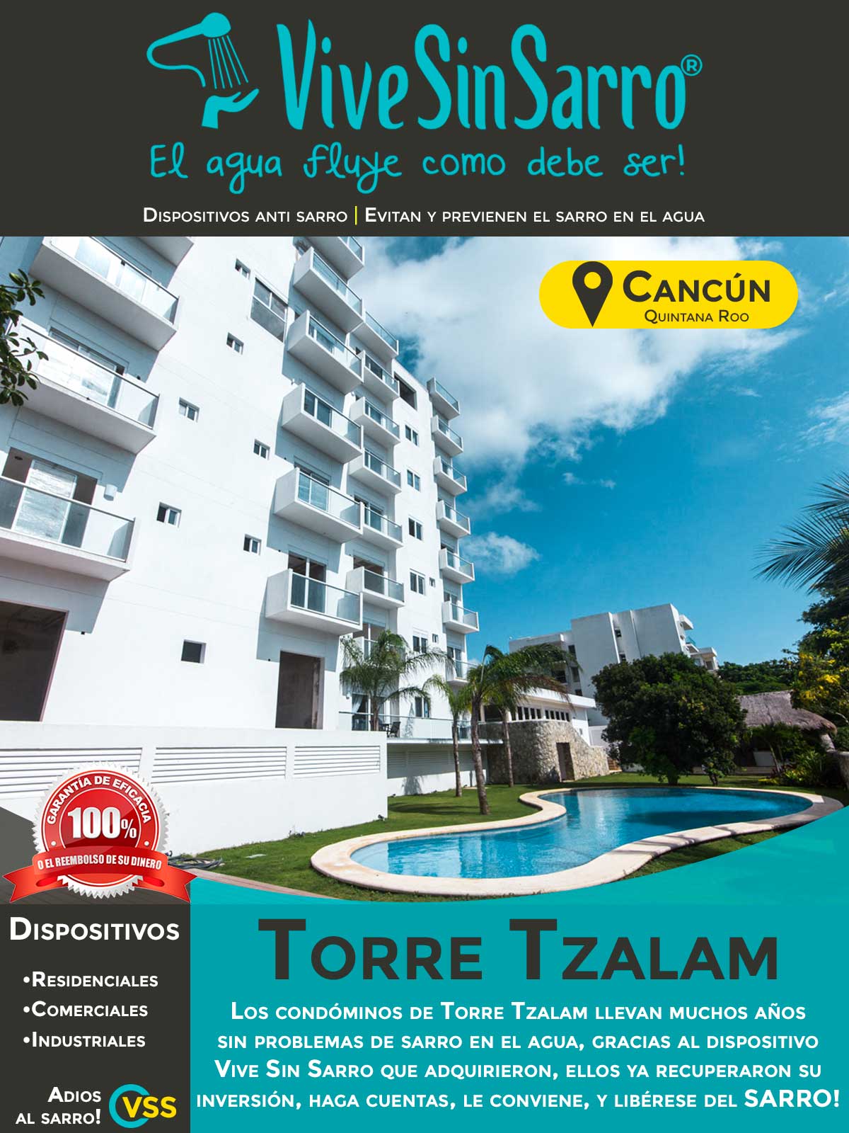 VSS TD1 Dispositivo anti sarro para tubería previene y elimina al instante el sarro en el agua.