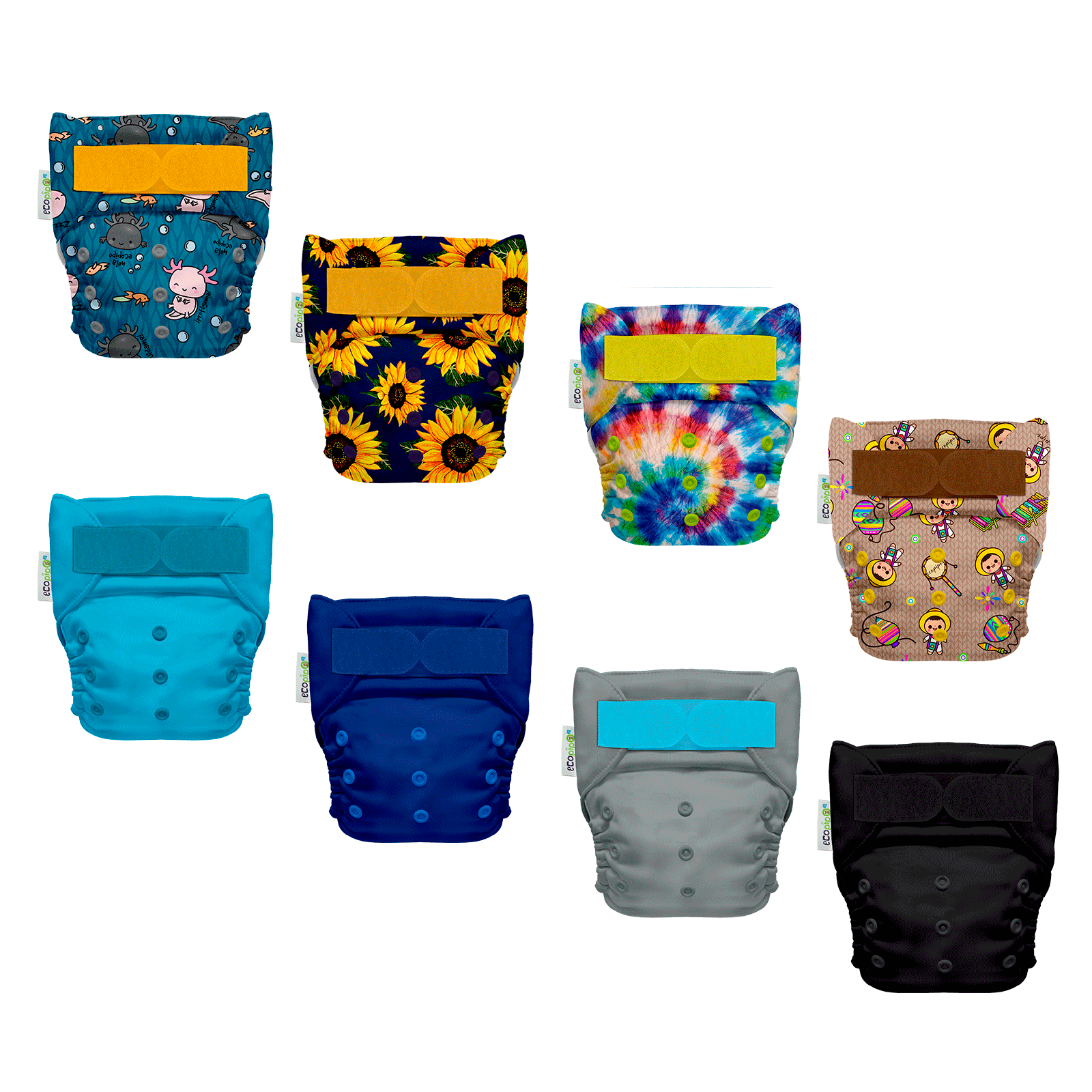 Pañales ecológicos Ecopipo 8 pack unitalla, reusables y lavables