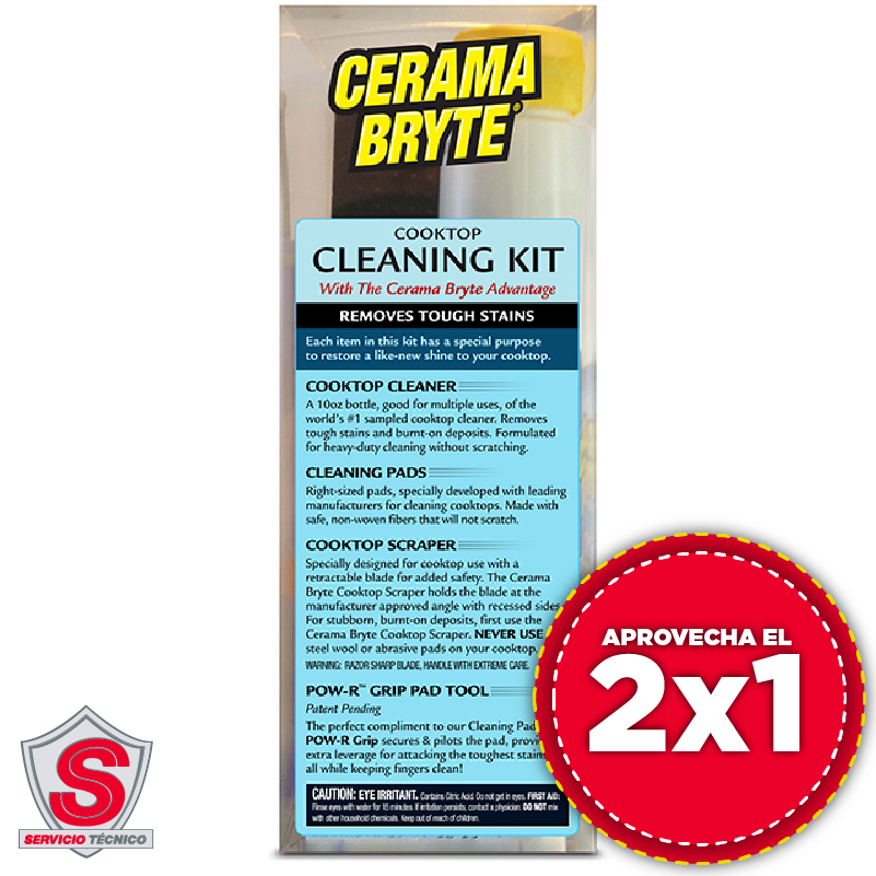 Kit De Limpieza Para Estufas De Cerámica Cerama Bryte 2x1