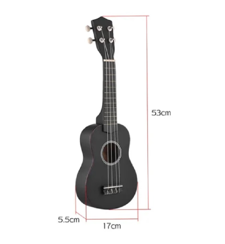 Ukelele Soprano Acústico De 21 Pulgadas Para Niño Negra