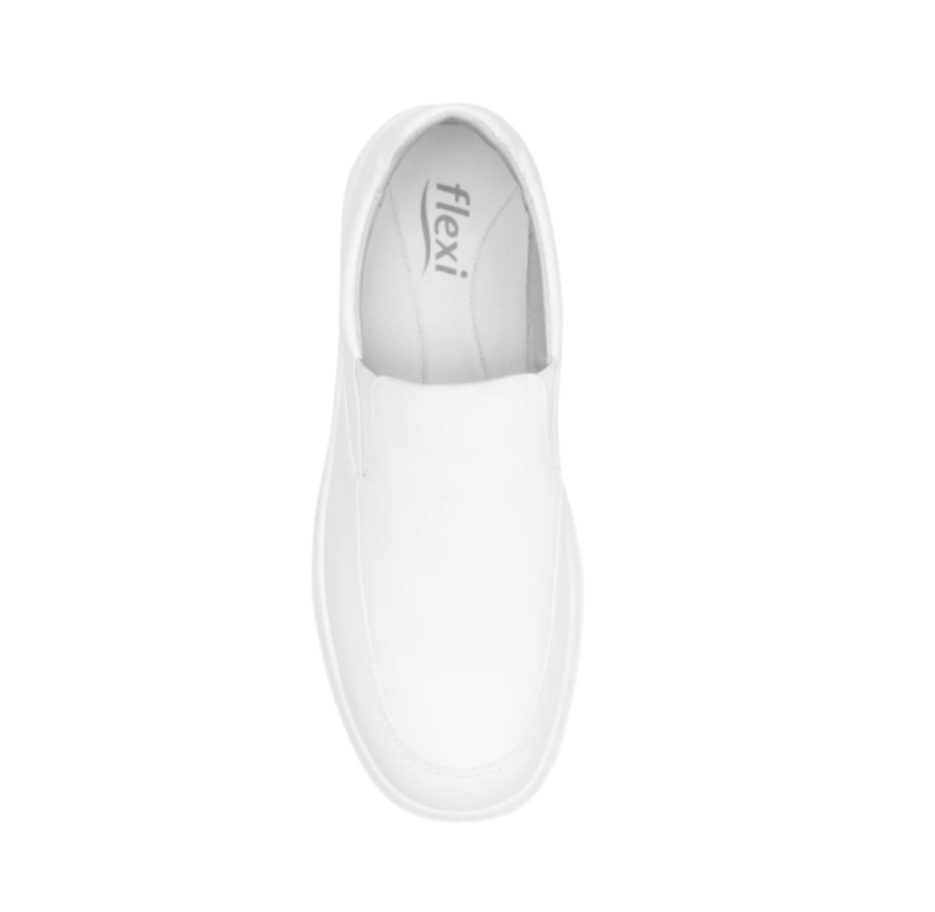 Slip On Liso Flexi Para Hombre Estilo 63209 Blanco