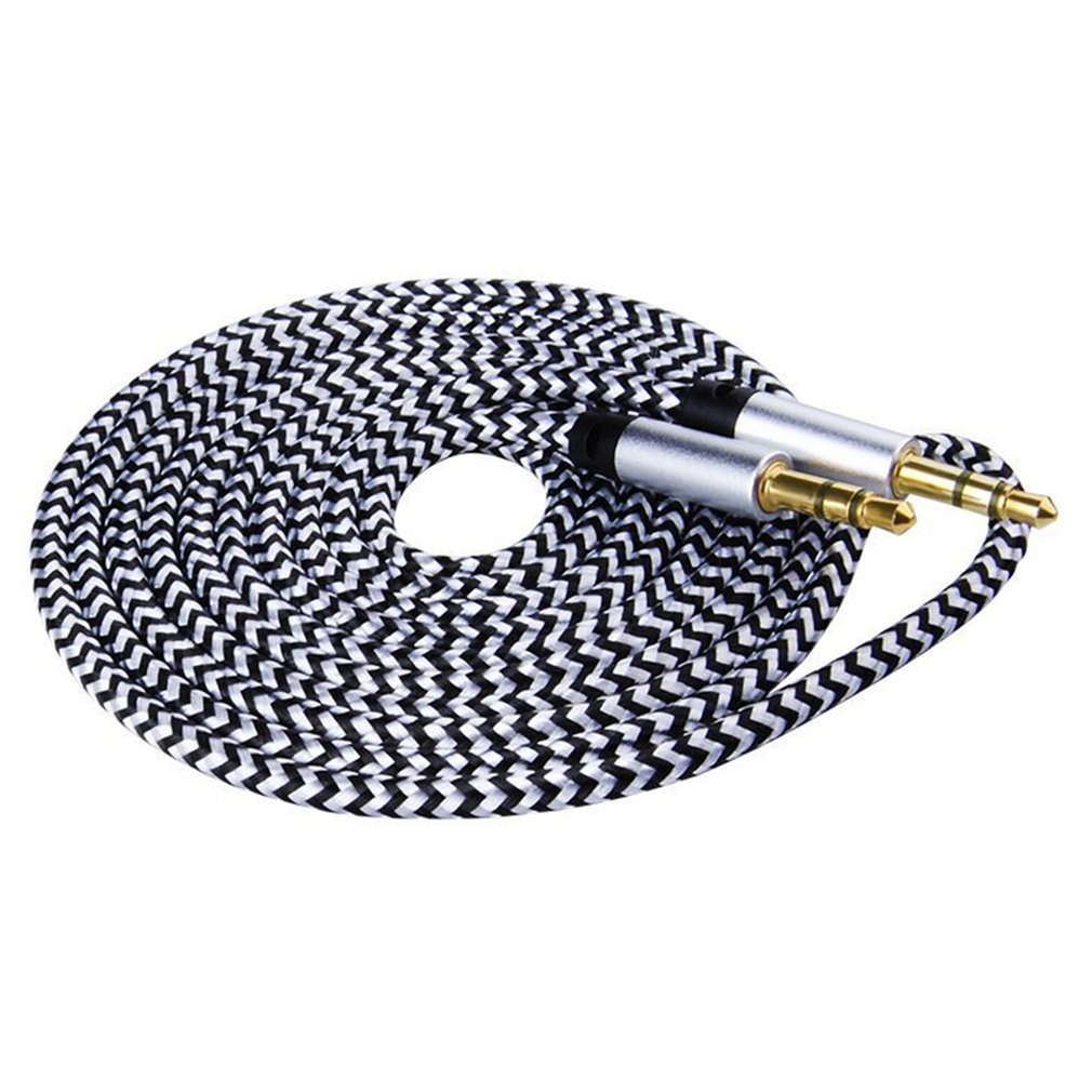 Cable Auxiliar 3.5mm reforzado nylon 3m (Gris)