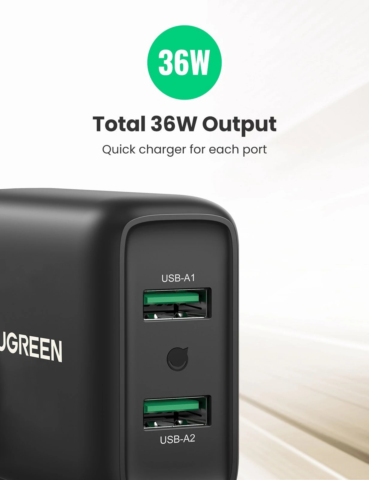 Cargador Dual Qc 3.0 Quick Charge Carga Rápida Ugreen