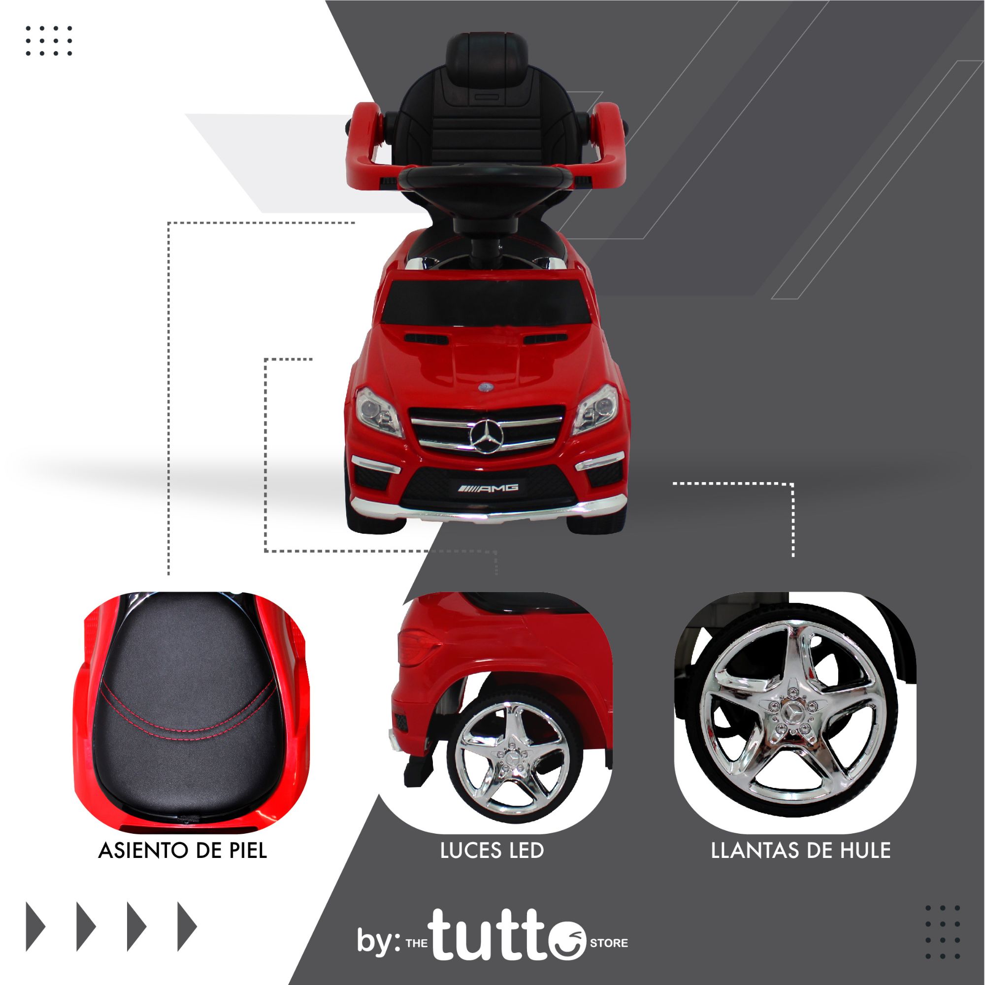 Montable Para Niño Mercedes Benz Gl63amg Convertible Push Rojo