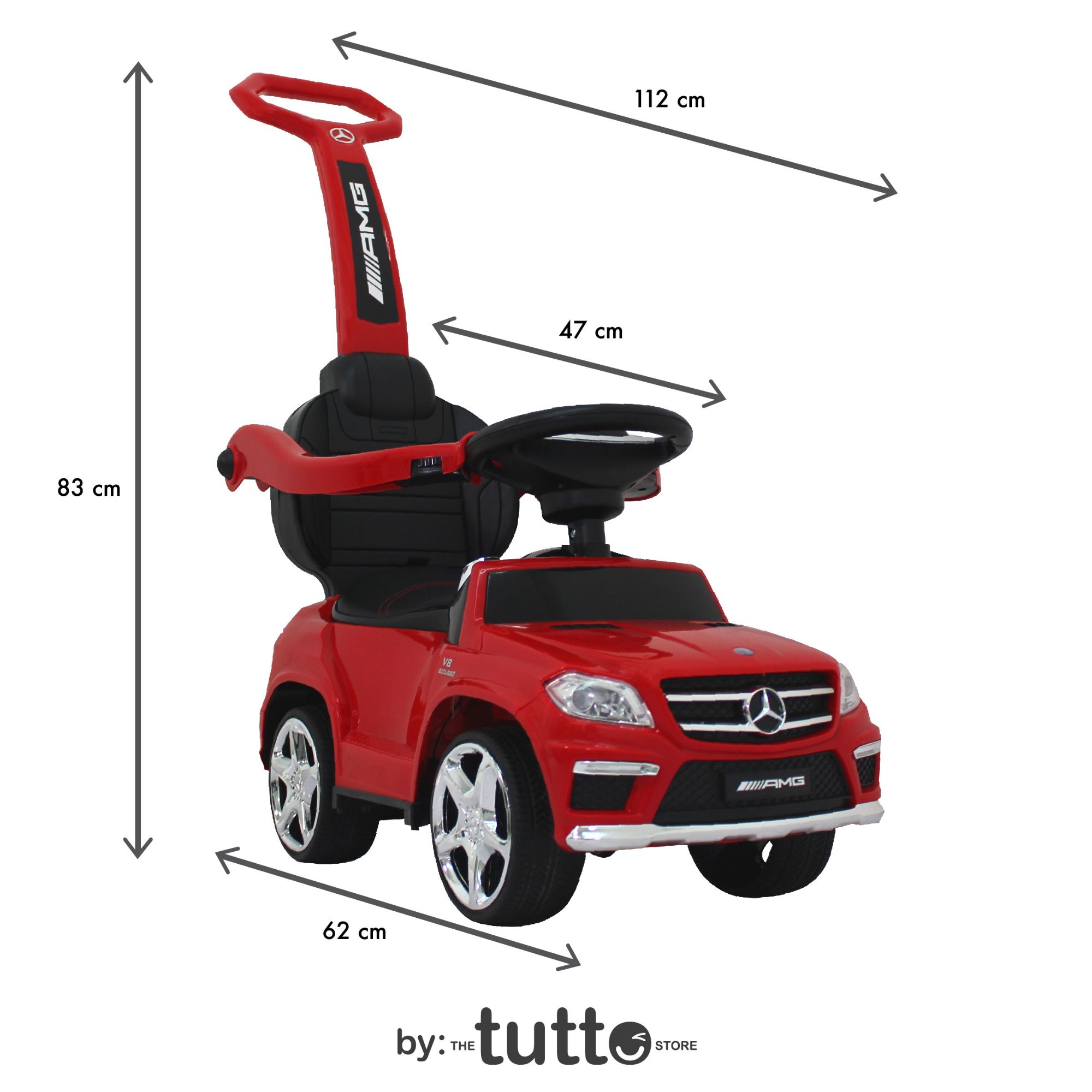 Montable Para Niño Mercedes Benz Gl63amg Convertible Push Rojo