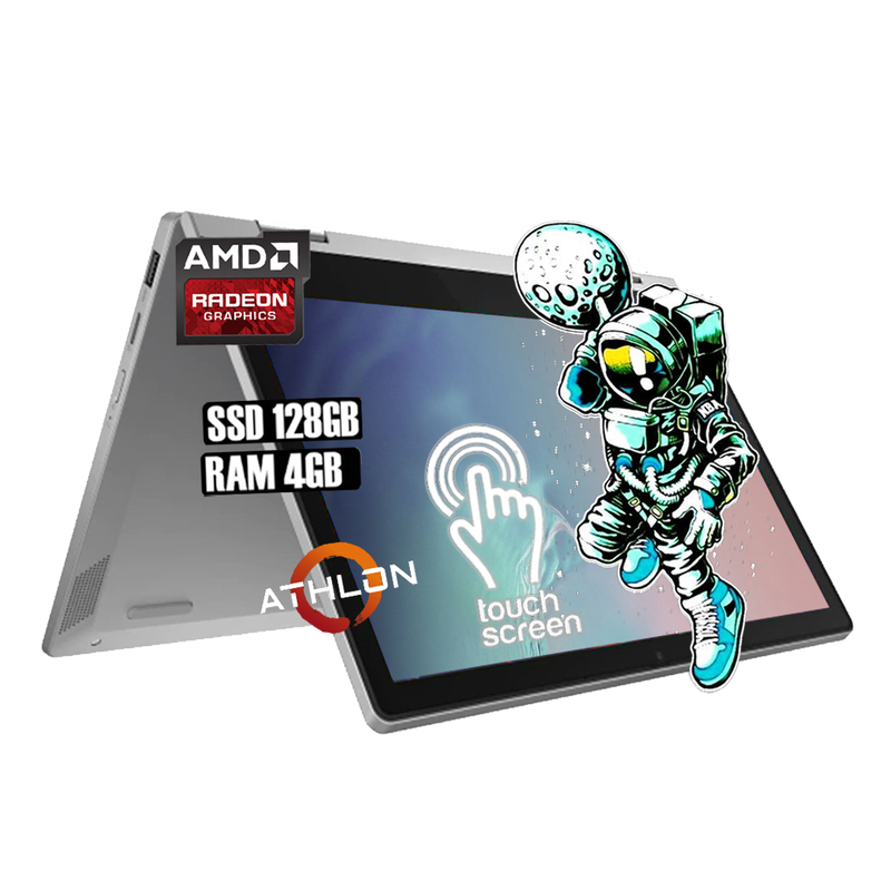 Laptop Lenovo Flex 3 AMD ATHLON Pantalla 11.6 Pulgadas Ram 4GB Disco de Estado Solido 128GB Windows 10 - Gris