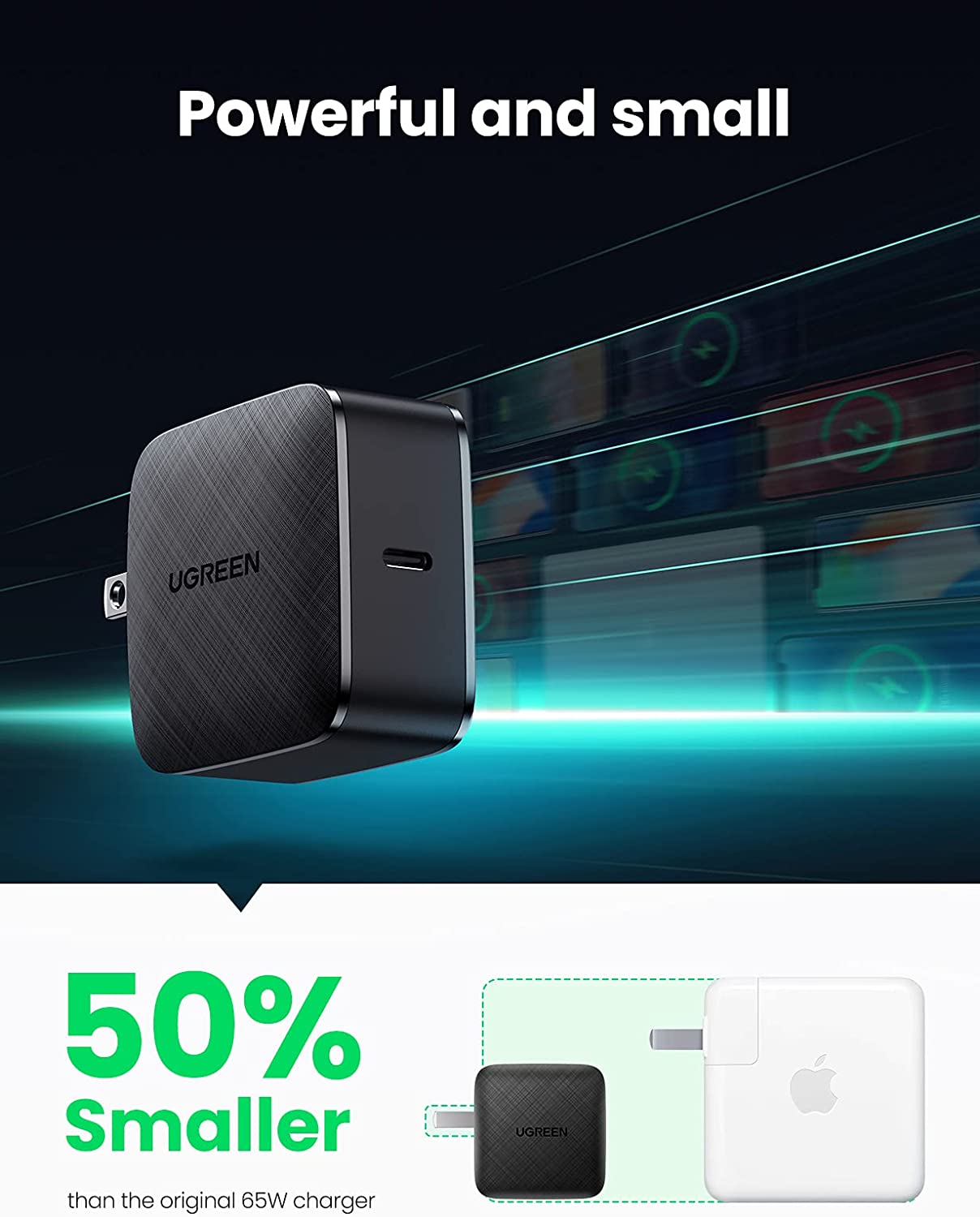 Cargador Carga Rapida Usb C 65w Gan Pd Ugreen