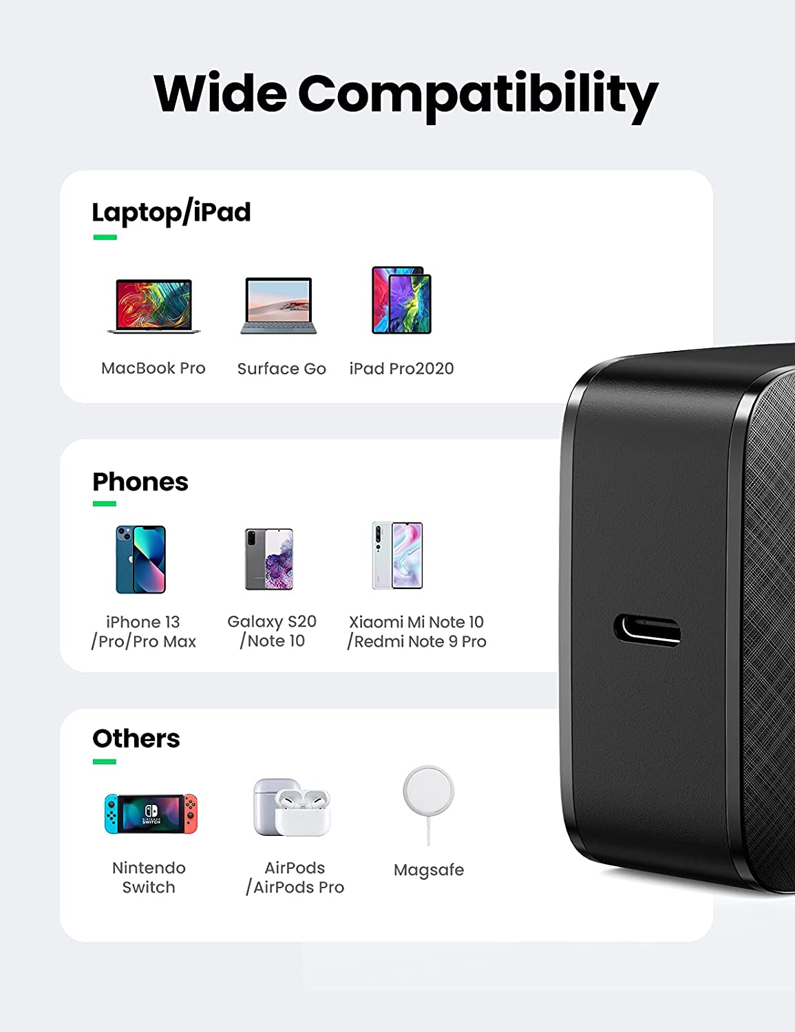 Cargador Carga Rapida Usb C 65w Gan Pd Ugreen