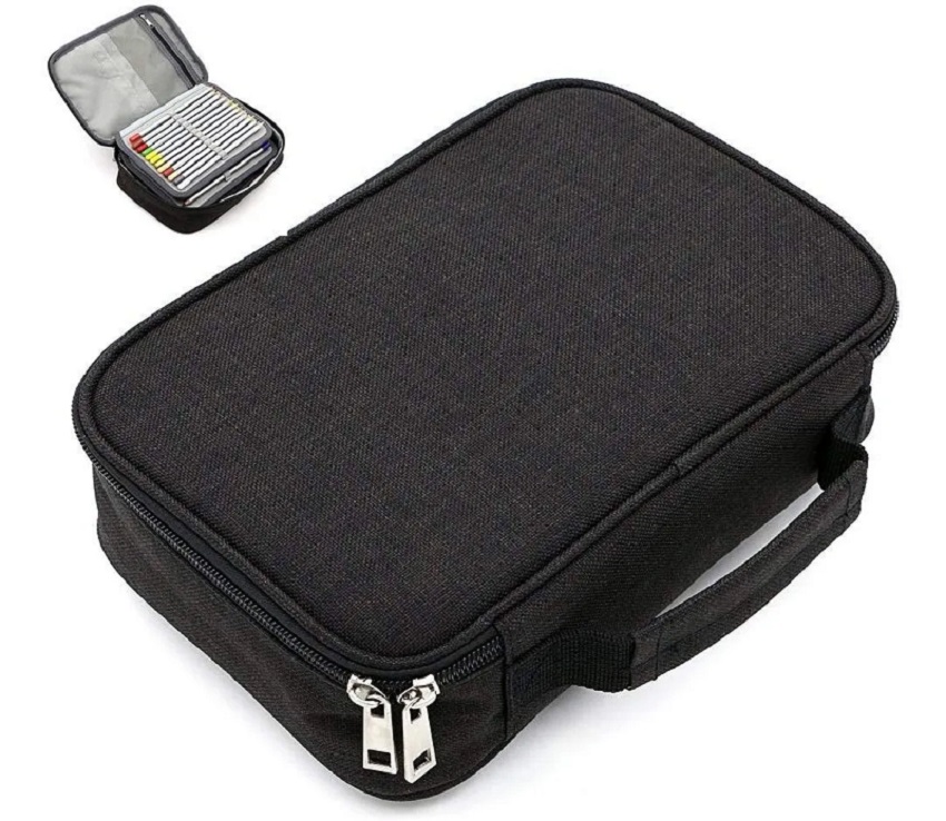 Cartuchera Para Escuela Con 72 Espacios Color Negro